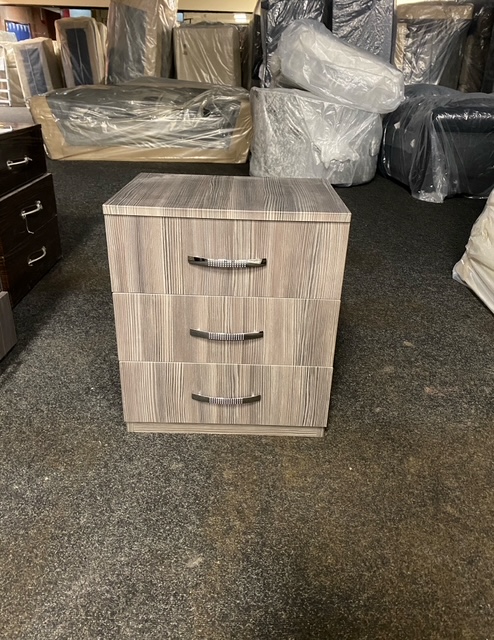 3 Drawers/Bedside Cabinet -  Light Oak Dimple Rigid (Clearance)