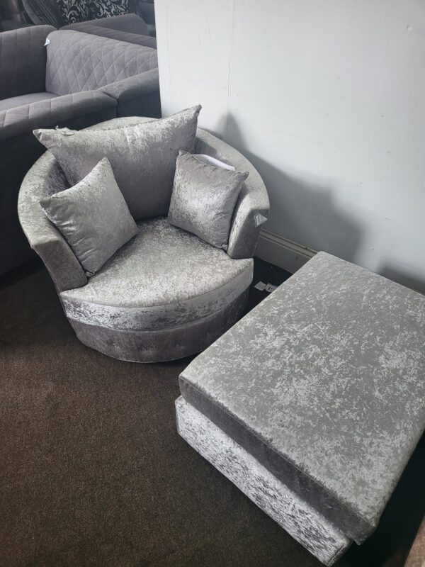 Ex-Display Model - Chester Swivel Chair  + Footstool(Clearance)